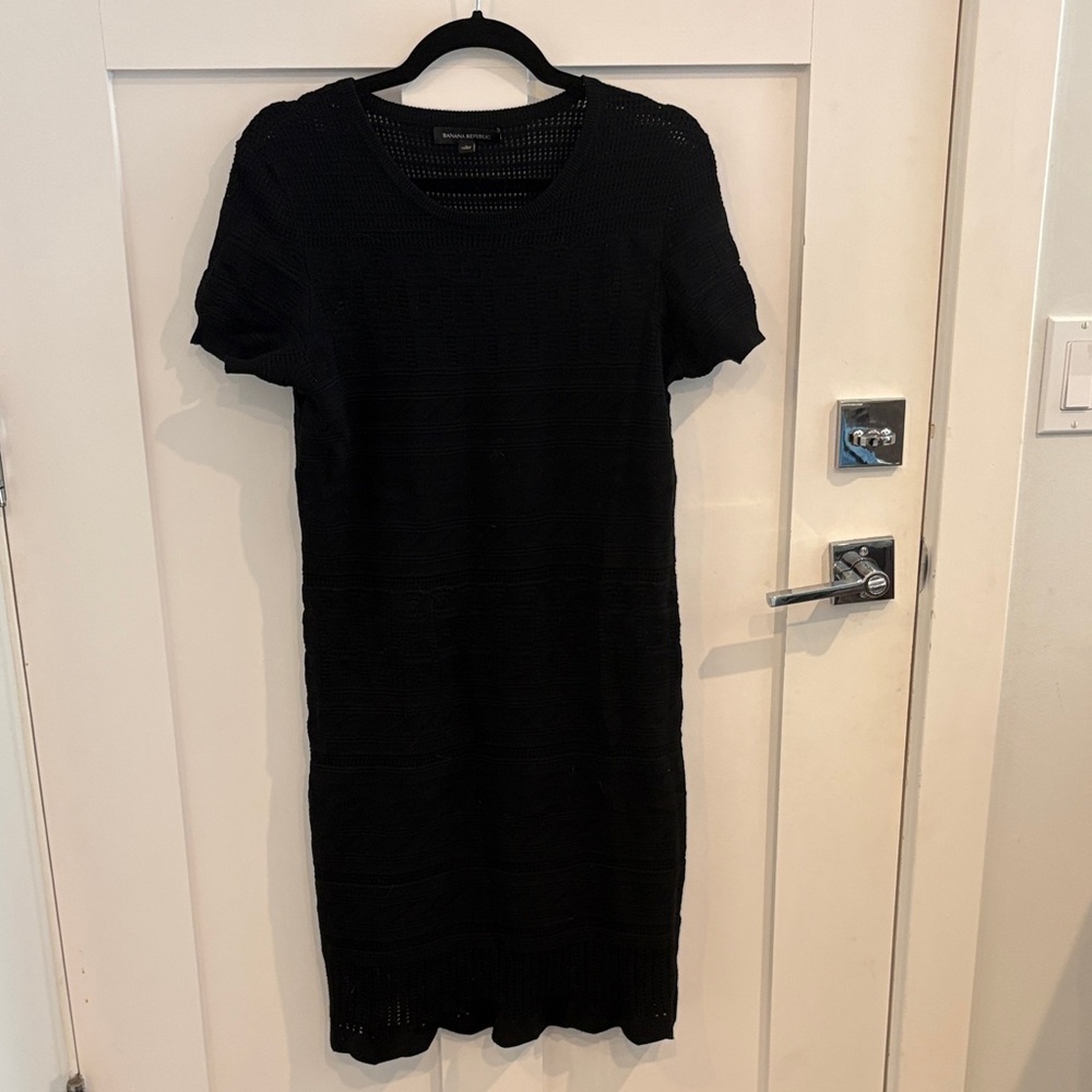 Banana Republic Black Knit Midi Dress